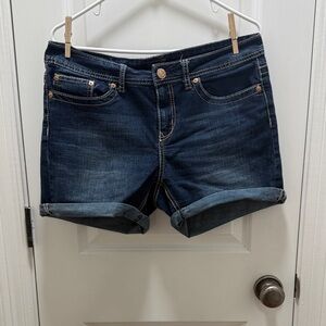 Seven7 Dark Indigo Roll-Cuff Denim Shorts